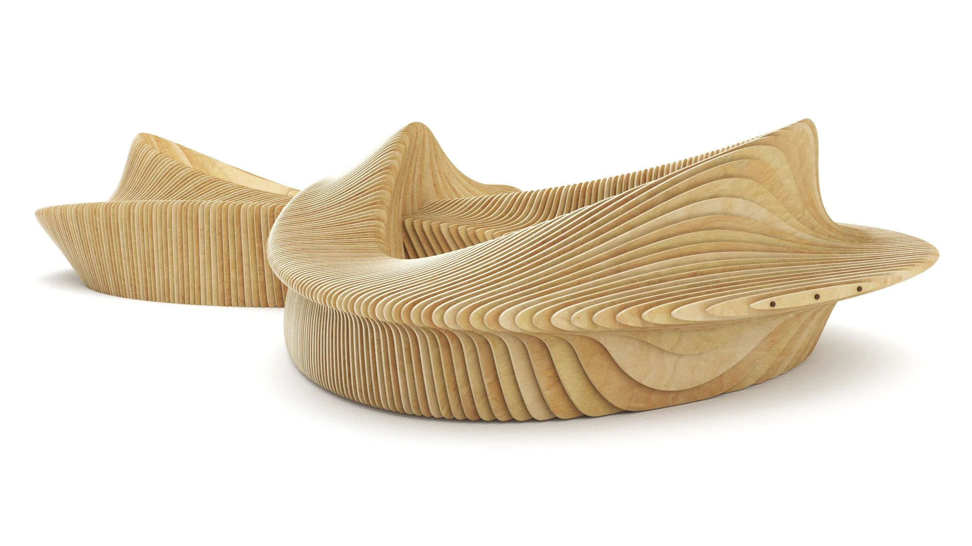 Terraform Design — Möbius Bench - CNC Cut Parametric Bench